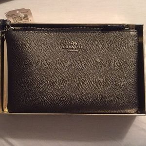 Coach Wristlet in Metallic Graphite